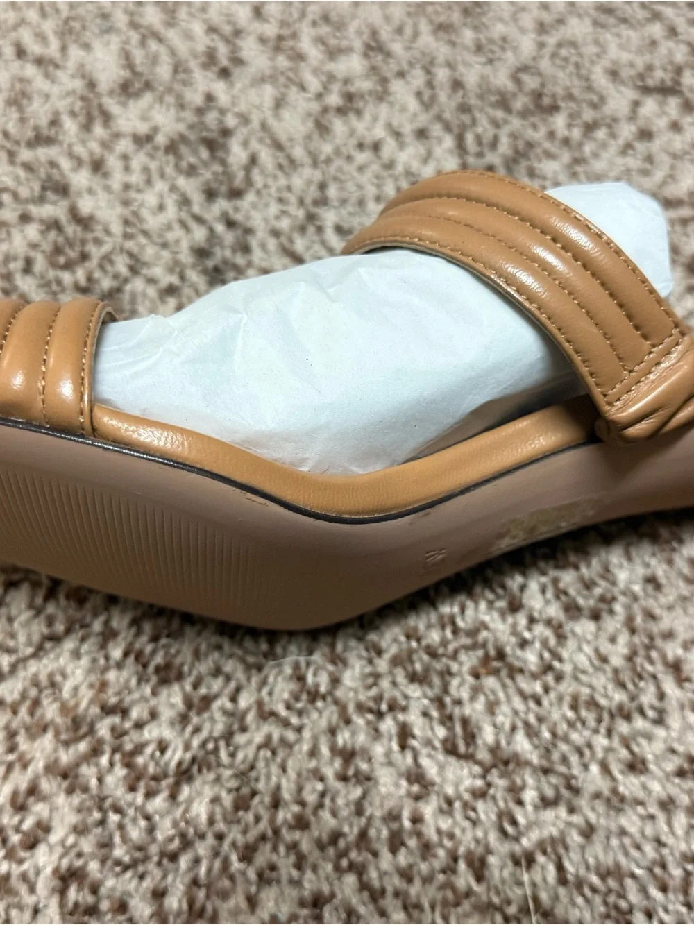 J. Crew Tan Block Heel Leather Mules